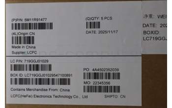 Lenovo 5M11R91477 MECH_ASM BL KB GY FPR WW ARA CHY