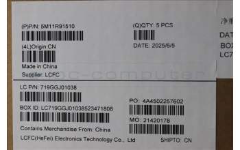 Lenovo 5M11R91510 MECH_ASM BL KB GY FPR WW ILD LTN