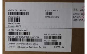 Lenovo 5M11R91525 MECH_ASM BL KB GY FPR WW POR CHY