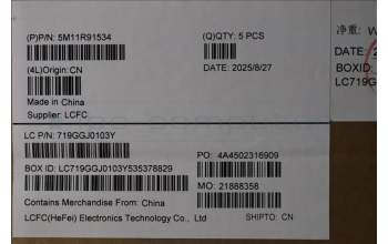 Lenovo 5M11R91534 MECH_ASM BL KB GY FPR WW SWE/FIN LTN