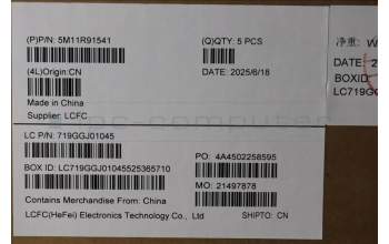 Lenovo 5M11R91541 MECH_ASM BL KB GY FPR WW TUR CHY