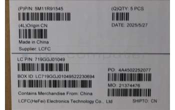 Lenovo 5M11R91545 MECH_ASM BL KB GY FPR WW UK CHY