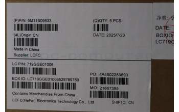 Lenovo 5M11S09533 MECH_ASM BL KB BK BEL LTN