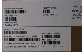 Lenovo 5M11S09546 MECH_ASM BL KB BK EST CHY