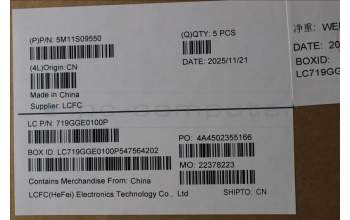 Lenovo 5M11S09550 MECH_ASM BL KB BK FRA CHY