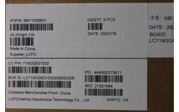 Lenovo 5M11S09631 MECH_ASM BL KB BK WW GRE LTN