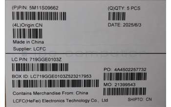 Lenovo 5M11S09662 MECH_ASM BL KB BK WW SWS CHY