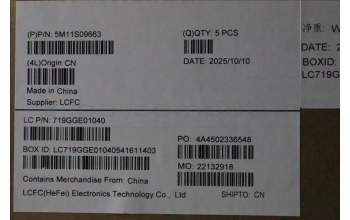 Lenovo 5M11S09663 MECH_ASM BL KB BK WW SWS LTN