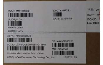 Lenovo 5M11S09672 MECH_ASM BL KB BK WW UK CHY