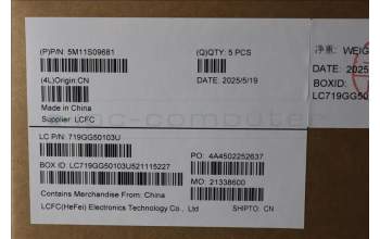 Lenovo 5M11S09681 MECH_ASM FRU KBD W/C ARA (SRX) US BK