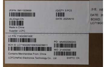 Lenovo 5M11S09699 MECH_ASM FRU KBD W/C ITA (SRX) UK BK