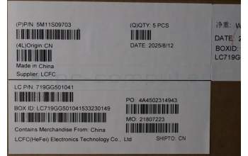 Lenovo 5M11S09703 MECH_ASM FRU KBD W/C POR (SRX) UK BK