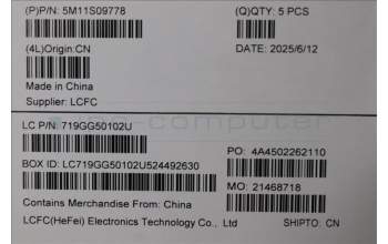 Lenovo 5M11S09778 MECH_ASM FRU KBD W/C GRE BL (SRX) US BK