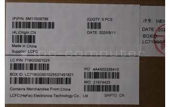 Lenovo 5M11S09796 MECH_ASM FRU KBD W/C POR BL (CHY) UK BK