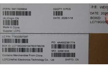 Lenovo 5M11S09804 C-Abdeckung mit Tastatur, Tschechisch/Slowakisch, schwarz, Hintergrundbeleuchtung, GB