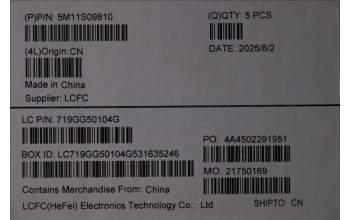 Lenovo 5M11S09810 C-Abdeckung mit Tastatur, Slowenisch, schwarz, Hintergrundbeleuchtung