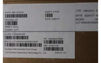 Lenovo 5M11S10101 MECH_ASM FRU KBD CCV FRA(Chicony)UK BK