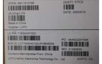 Lenovo 5M11S10188 C-Abdeckung mit Tastatur, Hebräisch, schwarz, Hintergrundbeleuchtung