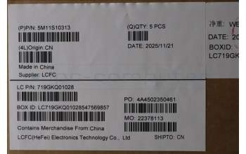 Lenovo 5M11S10313 MECH_ASM KBD CCV UK (Chicony) UK BK