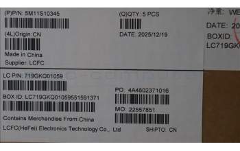 Lenovo 5M11S10345 MECH_ASM KB CCV ARA BL(Chicony)US BK