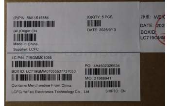 Lenovo 5M11S15584 MECH_ASM BL KB BK MG ENG CHY