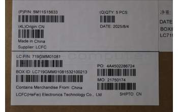 Lenovo 5M11S15633 C-Cover with keyboard, Nordic, Black, Backlight, UK