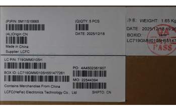 Lenovo 5M11S15665 MECH_ASM BL KB BK MG UK CHY