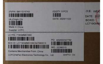 Lenovo 5M11S15743 MECH_ASM BL KB BK MG WW NORDIC CHY