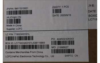 Lenovo 5M11S15931 C-Abdeckung mit Tastatur, Italienisch, schwarz, Hintergrundbeleuchtung