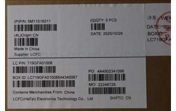 Lenovo 5M11S16211 MECH_ASM BL KB BK GRE LTN