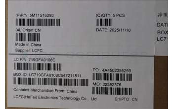 Lenovo 5M11S16293 C-Abdeckung mit Tastatur, Ukraine, schwarz, Hintergrundbeleuchtung