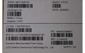 Lenovo 5M11S26753 MECH_ASM FRU KBD WC DEN (CHY)UK BK