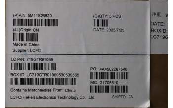 Lenovo 5M11S26820 MECH_ASM FRU KBD WC ENG BL(CHY)US BK