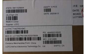 Lenovo 5M11S26834 C-Abdeckung mit Tastatur, Belgisch, schwarz, Hintergrundbeleuchtung, GB