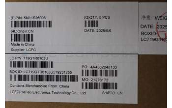 Lenovo 5M11S26906 MECH_ASM FRU KBD WC UK BL(SRX)UK BK