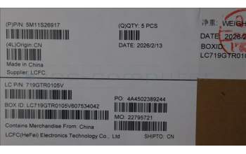 Lenovo 5M11S26917 MECH_ASM FRU KBD WC BUL BL(LTN)UK BK