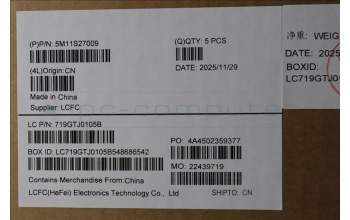 Lenovo 5M11S27009 MECH_ASM FRU KBD CCV NORDIC(Primax)UK BK