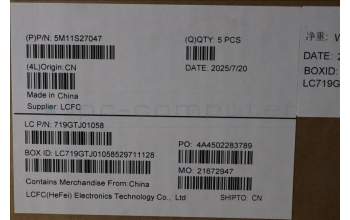 Lenovo 5M11S27047 MECH_ASM FRU KB CCV ARA BL(Liteon)US BK