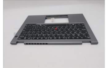 Lenovo 5M11S29881 C-Abdeckung mit Tastatur, Englisch (US, Euro), Luna-Grau, Ohne_Hintergrundbeleuchtung, Wärmekontaktnieten