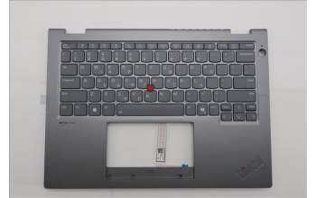 Lenovo 5M11S29917 C-Abdeckung mit Tastatur, Griechisch, Luna-Grau, Hintergrundbeleuchtung, Wärmekontaktnieten