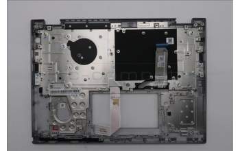 Lenovo 5M11S29917 C-Abdeckung mit Tastatur, Griechisch, Luna-Grau, Hintergrundbeleuchtung, Wärmekontaktnieten