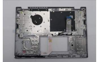 Lenovo 5M11S30223 C-Abdeckung mit Tastatur, Griechisch, Luna-Grau, Hintergrundbeleuchtung, Nach vorn zeigende Kamera, Wärmekontaktnieten