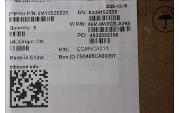 Lenovo 5M11S30223 C-Abdeckung mit Tastatur, Griechisch, Luna-Grau, Hintergrundbeleuchtung, Nach vorn zeigende Kamera, Wärmekontaktnieten