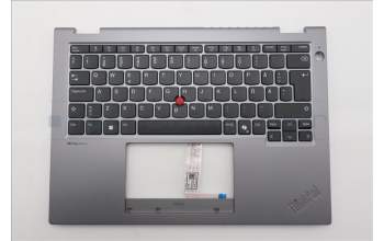 Lenovo 5M11S30307 C-Abdeckung mit Tastatur, Schwedisch/Finnisch, Luna-Grau, Ohne_Hintergrundbeleuchtung, Ohne nach vorn zeigender Kamera, Wärmekontaktnieten
