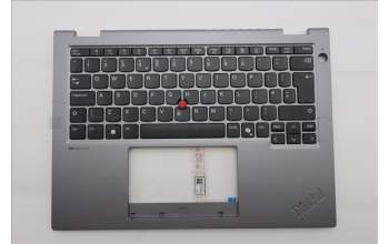 Lenovo 5M11S30319 C-Abdeckung mit Tastatur, Englisch (GB), Luna-Grau, Ohne_Hintergrundbeleuchtung, Ohne nach vorn zeigender Kamera, Wärmekontaktnieten