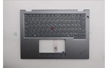 Lenovo 5M11S30337 C-Abdeckung mit Tastatur, Tschechisch/Slowakisch, Luna-Grau, Hintergrundbeleuchtung, Ohne nach vorn zeigender Kamera, Wärmekontaktnieten, GB