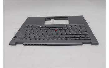 Lenovo 5M11S30355 C-Abdeckung mit Tastatur, Ungarisch, Luna-Grau, Hintergrundbeleuchtung, Ohne nach vorn zeigender Kamera, Wärmekontaktnieten
