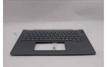 Lenovo 5M11S30361 C-Abdeckung mit Tastatur, Italienisch, Luna-Grau, Hintergrundbeleuchtung, Ohne nach vorn zeigender Kamera, Wärmekontaktnieten