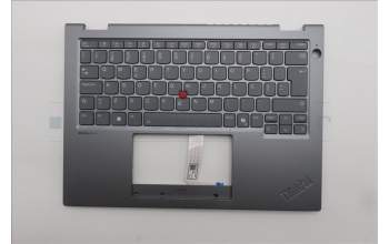 Lenovo 5M11S30373 C-Abdeckung mit Tastatur, Portugiesisch, Luna-Grau, Hintergrundbeleuchtung, Ohne nach vorn zeigender Kamera, Wärmekontaktnieten