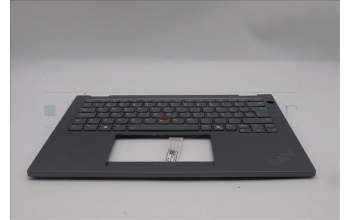 Lenovo 5M11S30373 C-Abdeckung mit Tastatur, Portugiesisch, Luna-Grau, Hintergrundbeleuchtung, Ohne nach vorn zeigender Kamera, Wärmekontaktnieten